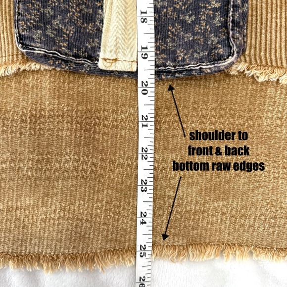 Oli & Hali Womens Tatiana Jacket L NWOT Corduroy Patchwork Cottage Brown Blue - Picture 8 of 8